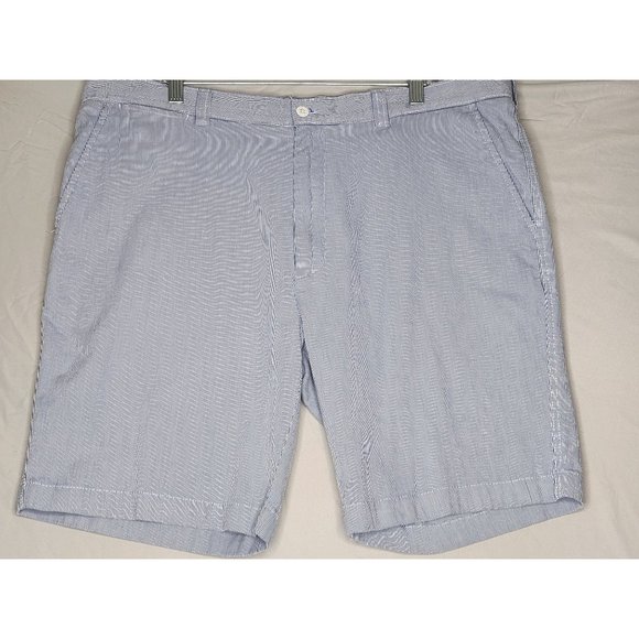 CREMIEUX Madison Seersucker Shorts 9" sz 40 Blue White Striped NWT Beach Wear Me - Picture 2 of 9